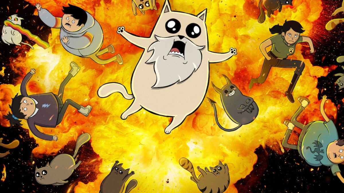 Z animovaného seriálu Výbušná koťátka (Exploding kittens)