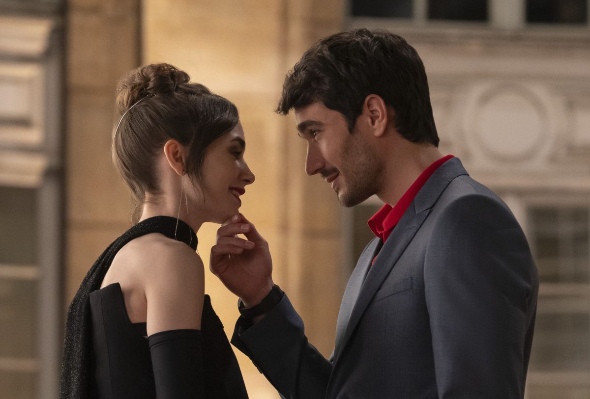 Emily in Paris - Lily Collins as Emily, Eugenio Franceschini as Marcello.