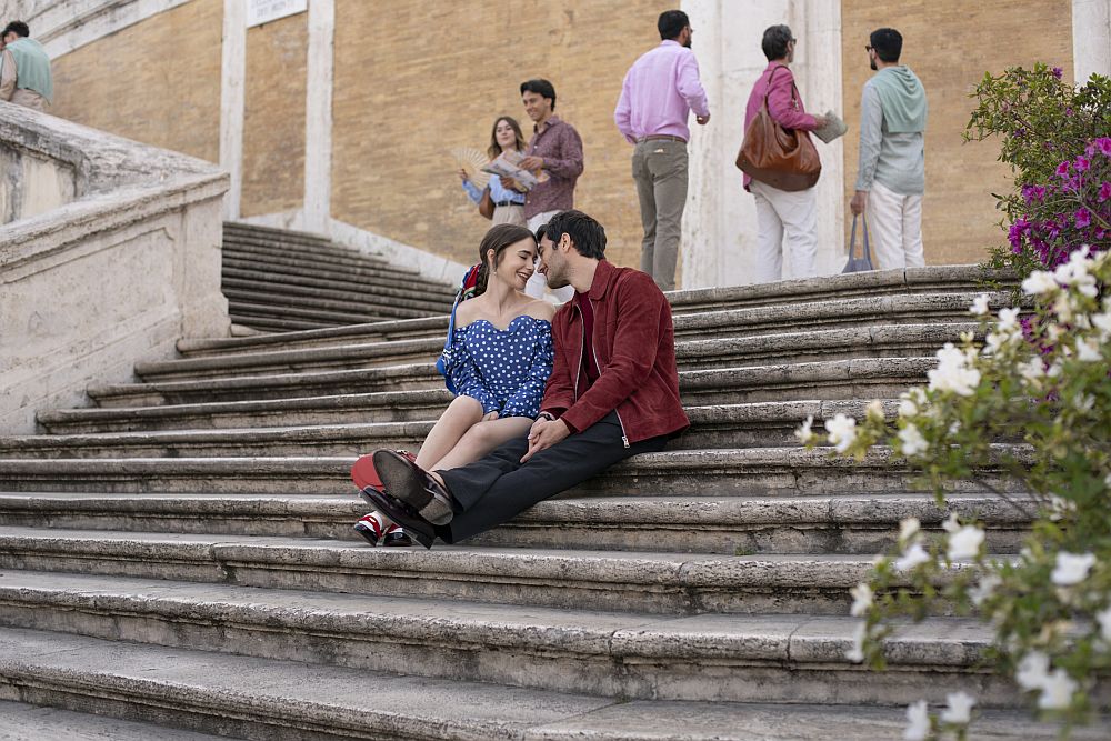 Emily in Paris - Lily Collins as Emily, Eugenio Franceschini as Marcello