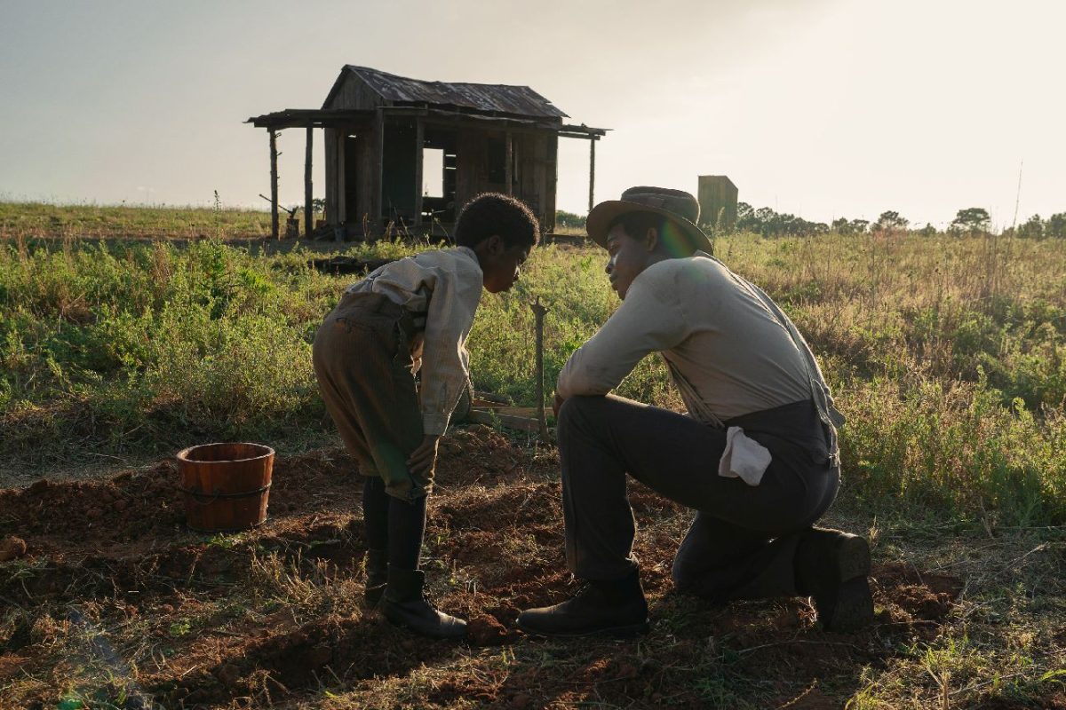 The Piano Lesson. (L-R) Isaiah Gunn as Young Boy Willie and Stephan James as Boy Charles in The Piano Lesson