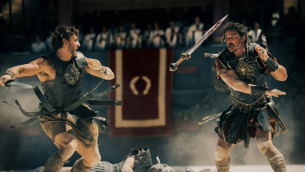 Paul Mescal a Pedro Pascal ve filmu Gladiátor II.