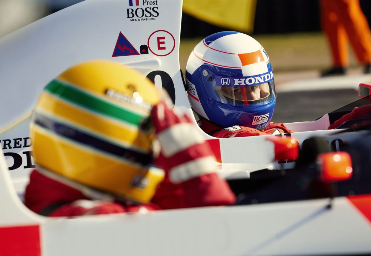 Gabriel Leone as Ayrton Senna, Matt Mella as Alain Prost in Senna.