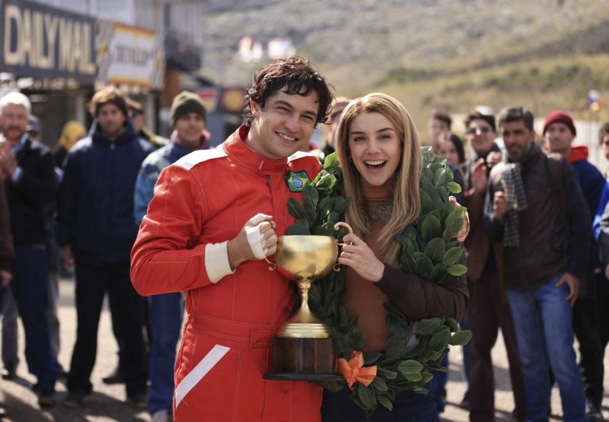 Gabriel Leone as Ayrton Senna, Alice Wegmann as Lilian in Senna