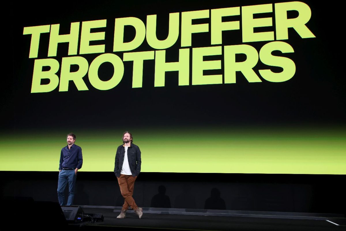 Ross Duffer and Matt Duffer speak onstage during Next On Netflix 2025 Los Angeles at The Egyptian Theatre Hollywood on January 29, 2025 in Los Angeles, California.