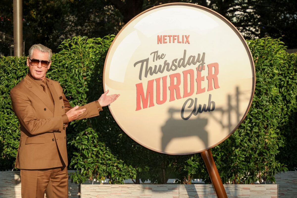 Pierce Brosnan attends the UK Premiere of Netflix's 'The Thursday Murder Club' at Leicester Square Gardens