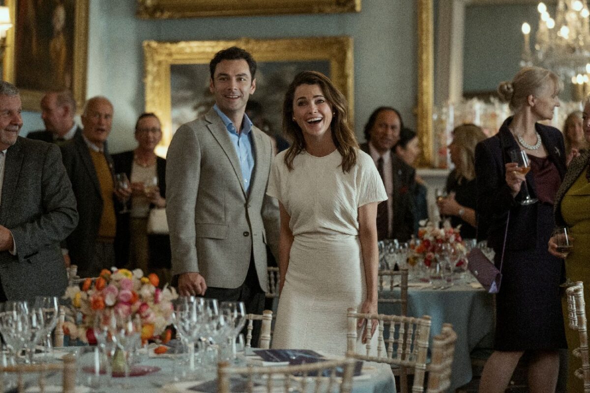 The Diplomat. (L to R) Aidan Turner as Callum Ellis, Keri Russell as Kate Wyl