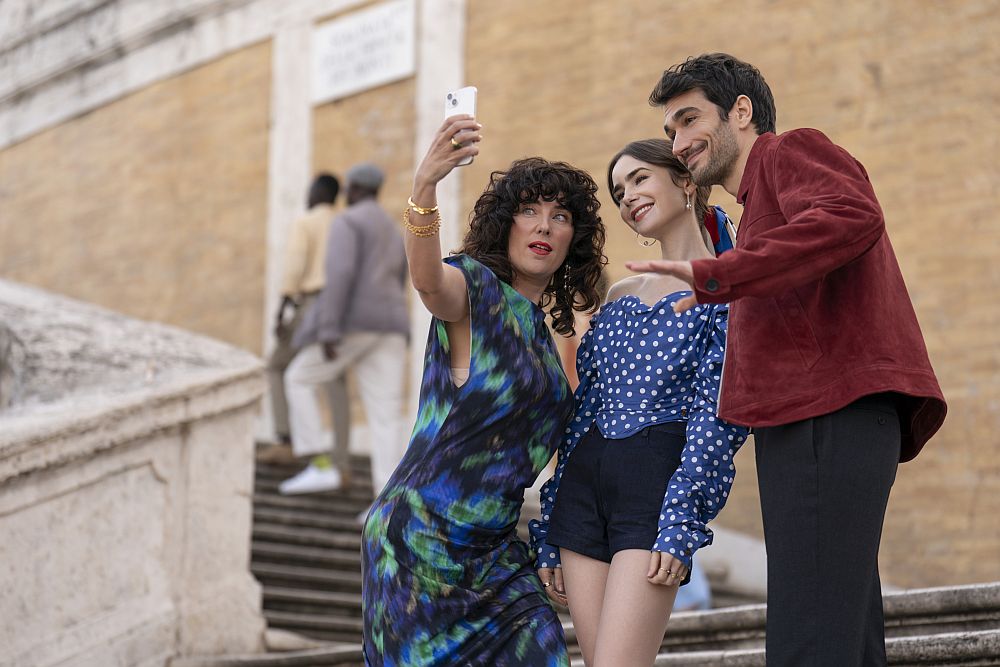 Emily in Paris - Lily Collins as Emily, Eugenio Franceschini as Marcello