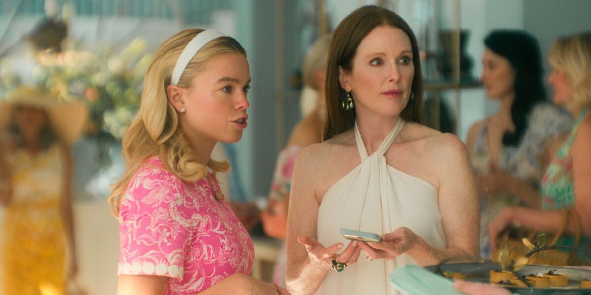 Sirens. (L to R) Milly Alcock as Simone, Julianne Moore as Michaela