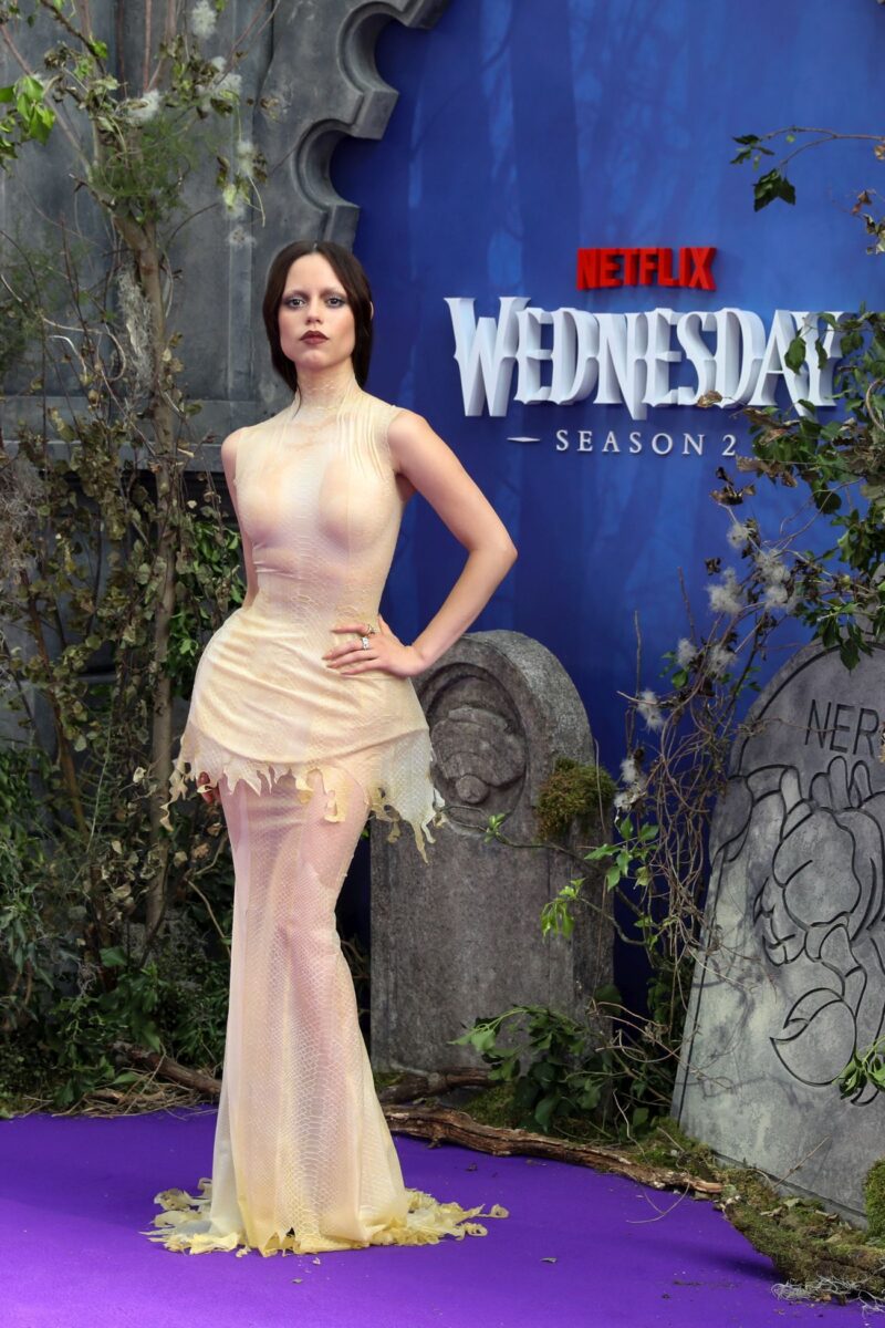 Jenna Ortega attends the Global Premiere of Netflix's 'Wednesday' Season 2, Part 1 at Central Hall Westminster, London on July 30th, 2025