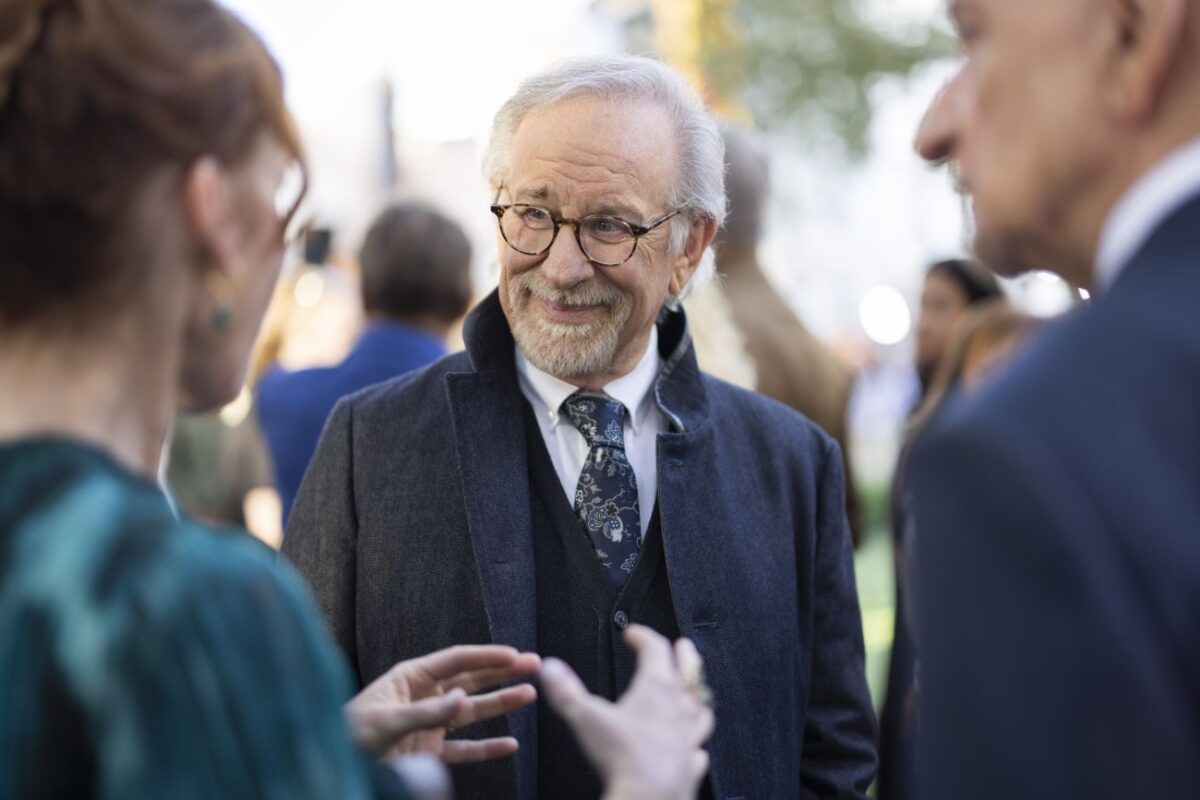 Steven Spielberg attends the UK Premiere of Netflix's 'The Thursday Murder Club' at Leicester Square Gardens
