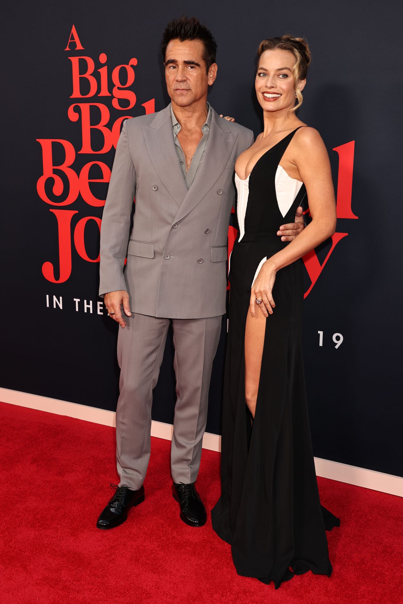 Colin Farrell  and Margot Robbie  at the premiere for “ A BIG BOLD BEAUTIFUL JOURNEY