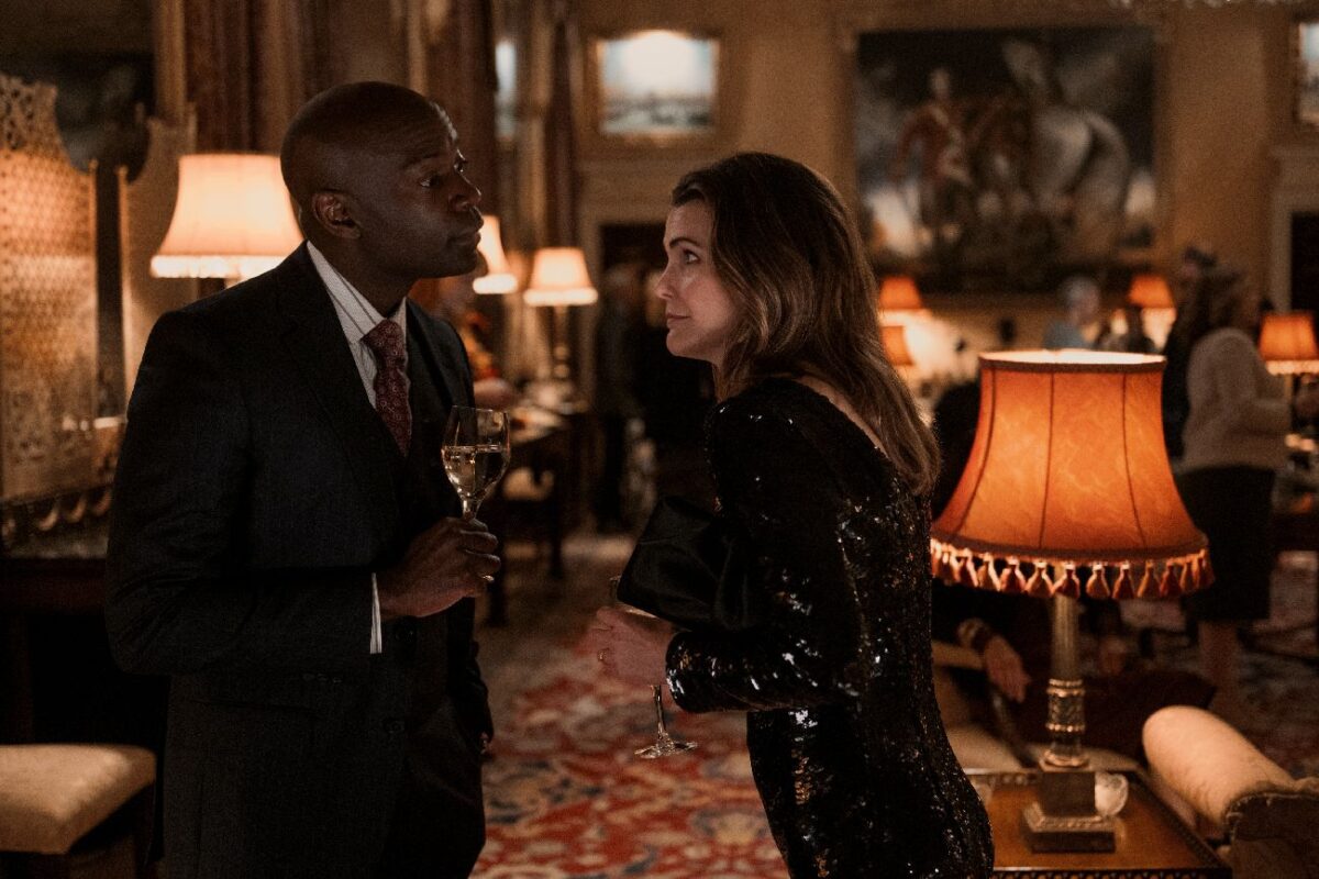 The Diplomat. (L to R) David Gyasi as Austin Dennison, Keri Russell as Kate Wyler
