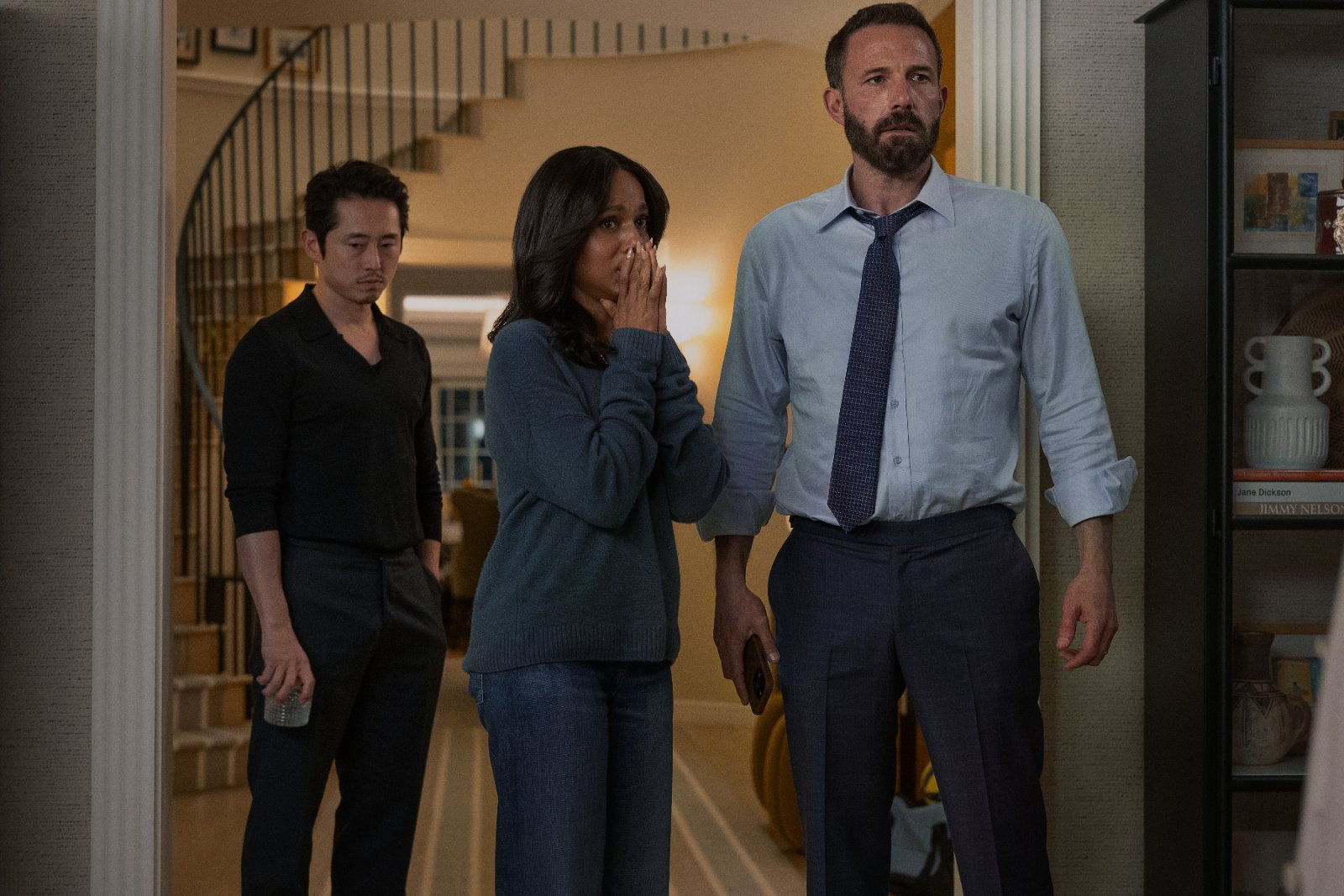 Steven Yeun, Kerry Washington a Ben Affleck ve filmu Zvířata (Animals)
